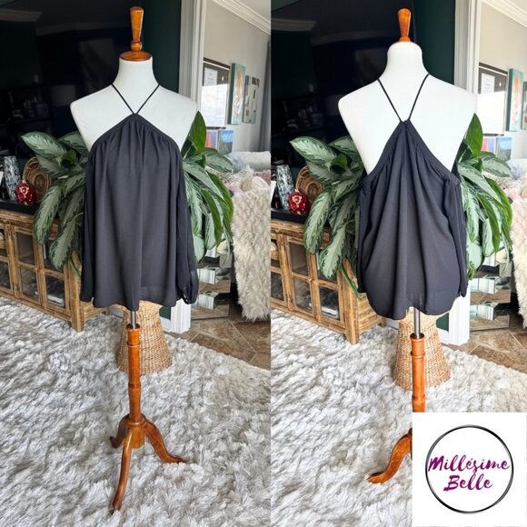 1.State Black Off The Shoulder Top - Picture 1 of 8